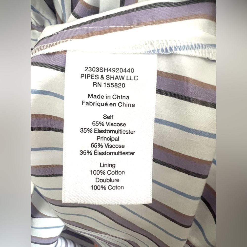 Veronica Beard Lavender and White Striped High-Low Halter Dress - Picture 15 of 16